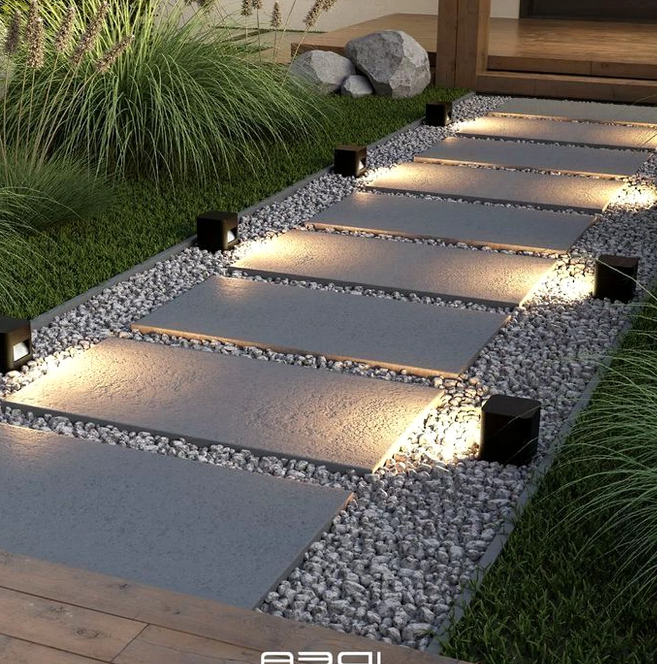 Airy floral bed adds a clear layer of depth, helping the sitting area feel open and lived-in.