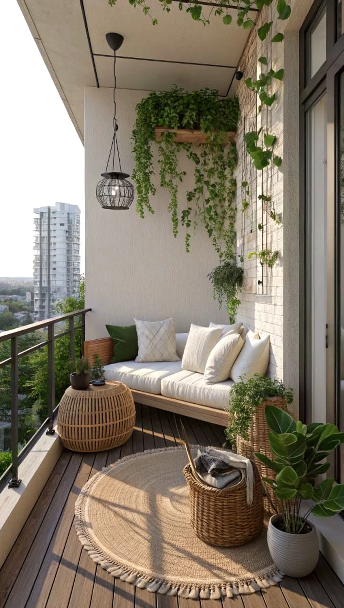 Relaxed green entry supports the corner through rhythm, leaving the space feeling pleasantly composed.