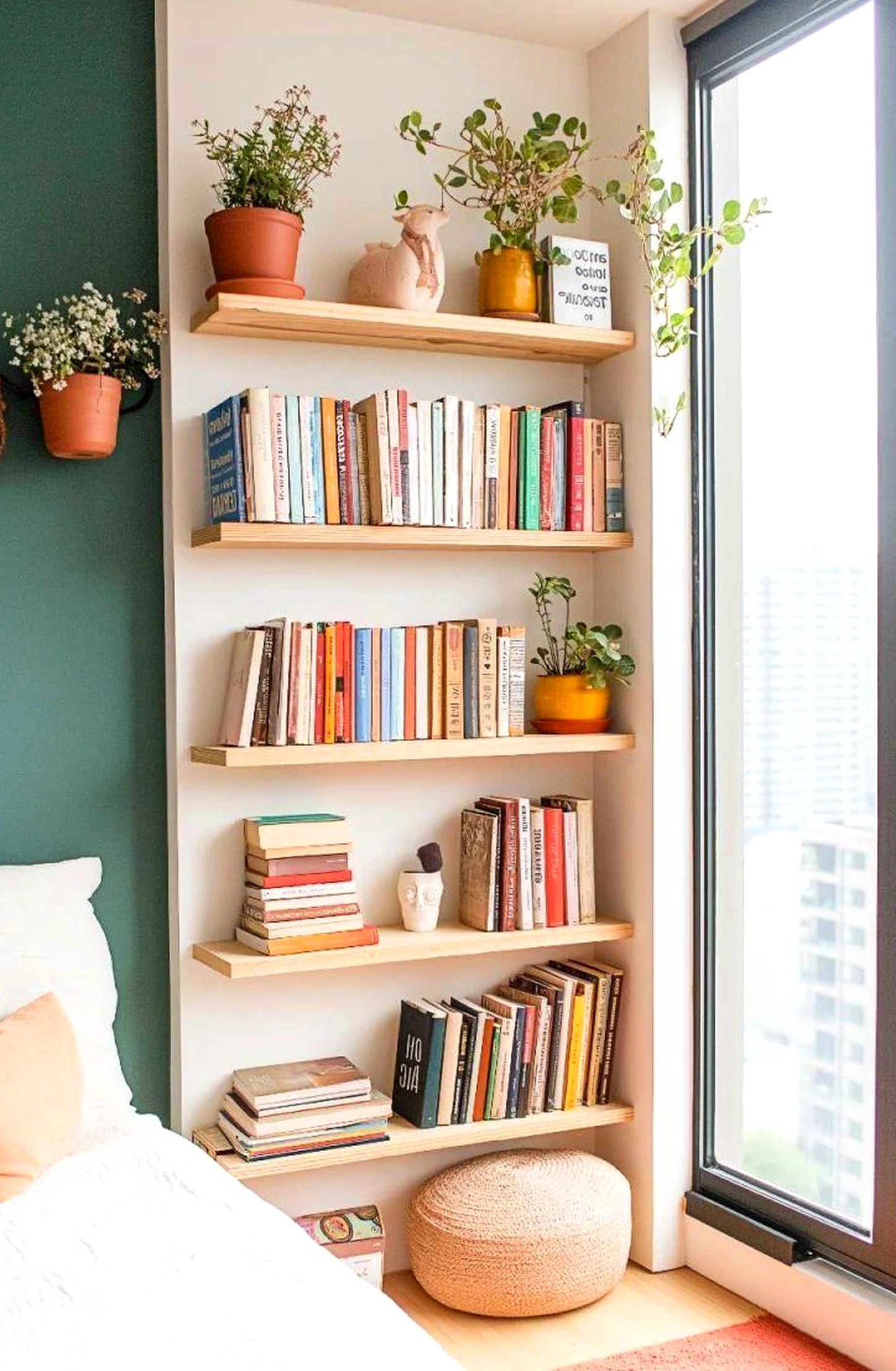 Subtle porch bench brings a useful note of character, making the sitting area feel comfortable in daily use.