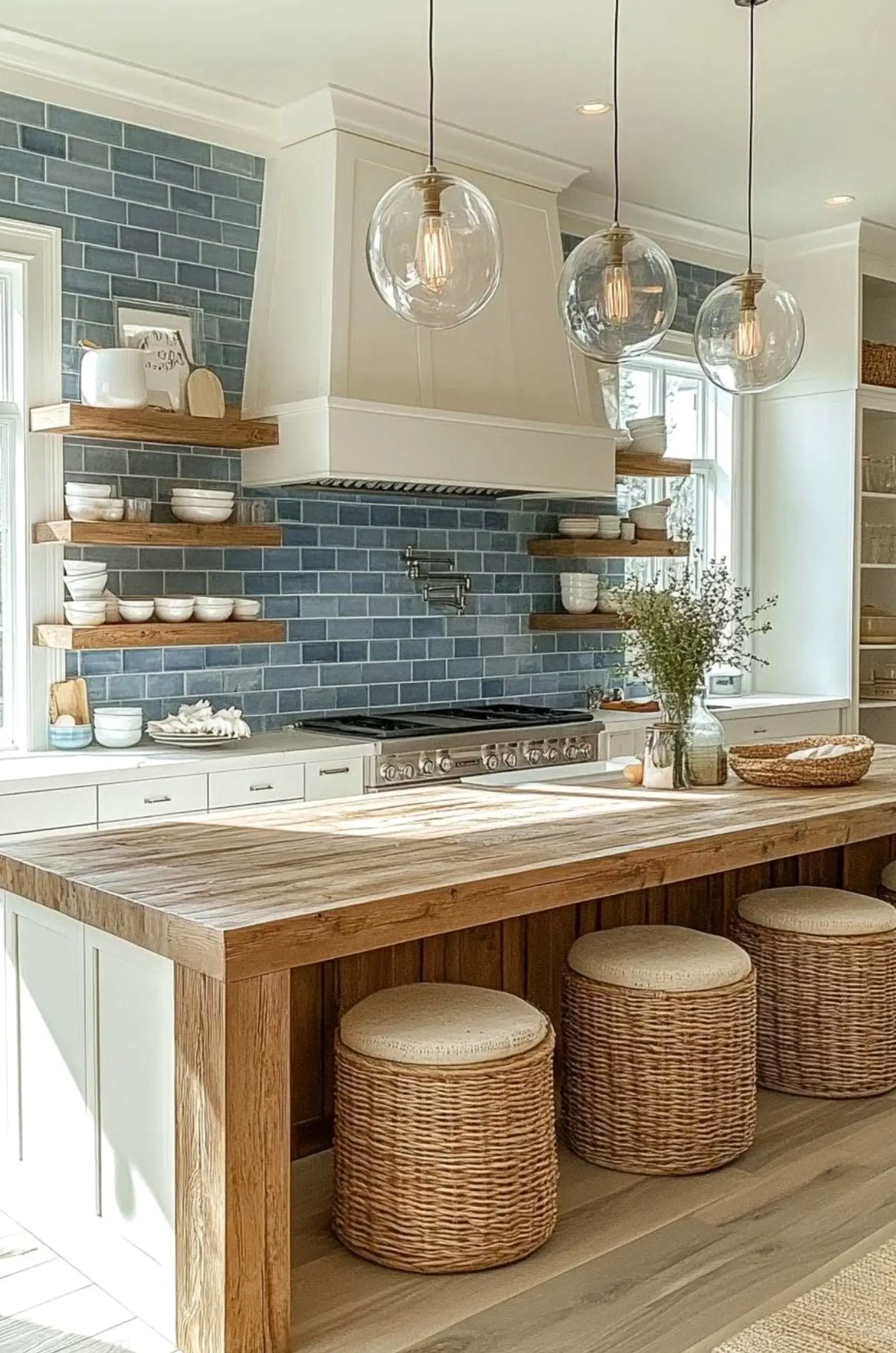 Colorful sunlit room adds texture across the wall, giving the decor a finish that feels settled and welcoming.