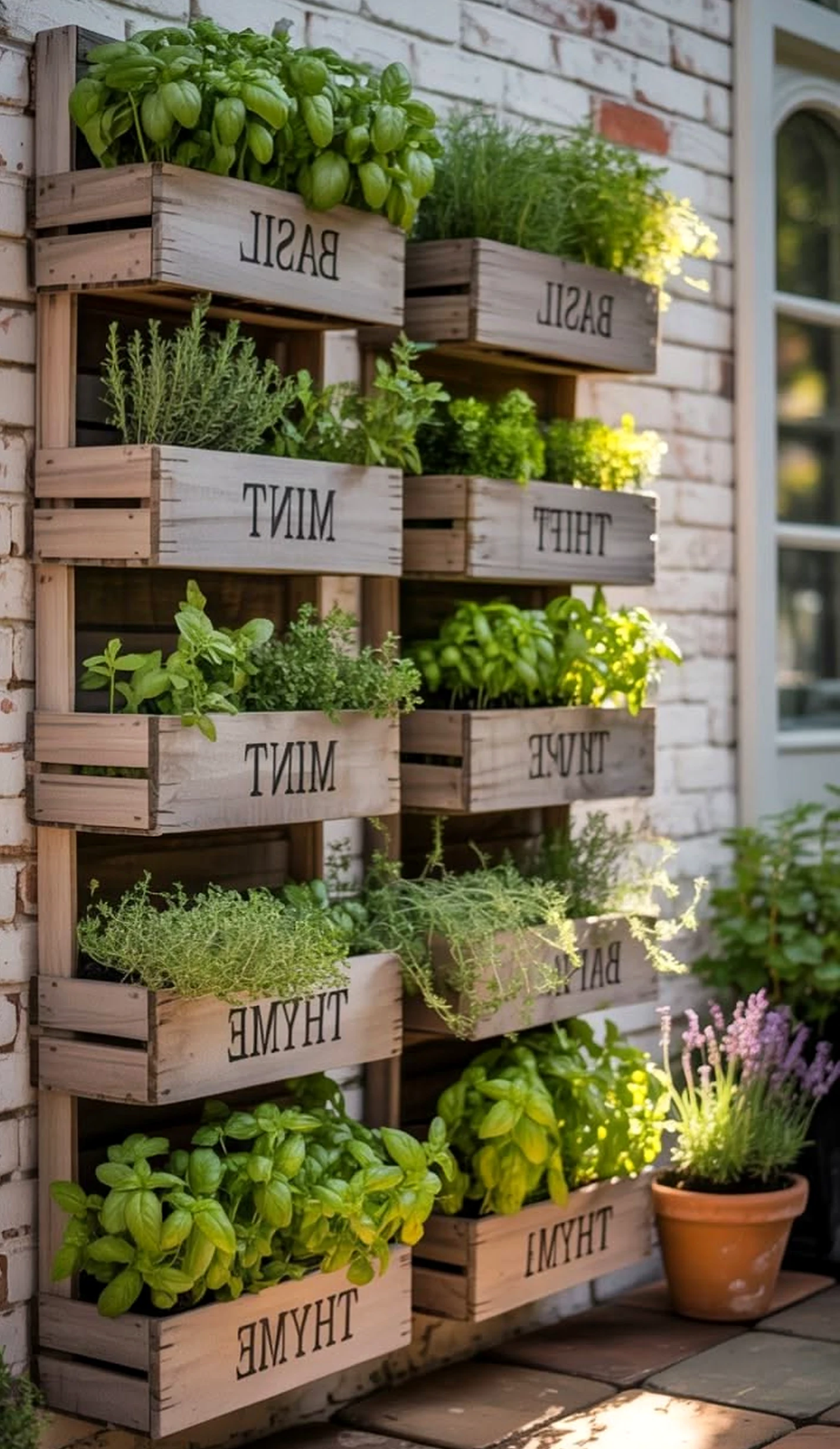 Sunny patio corner draws attention to order while the table stays open and lived-in.