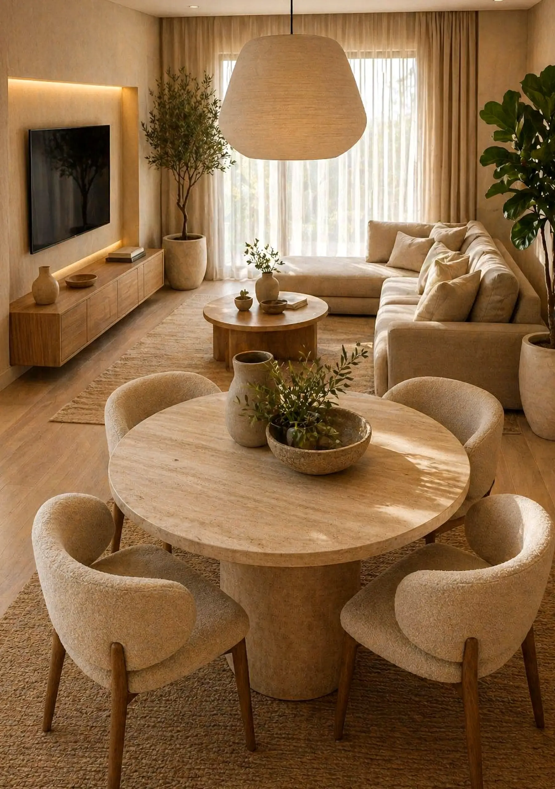 Crisp window seat adds texture across the entry, giving the decor a finish that feels simple yet expressive.