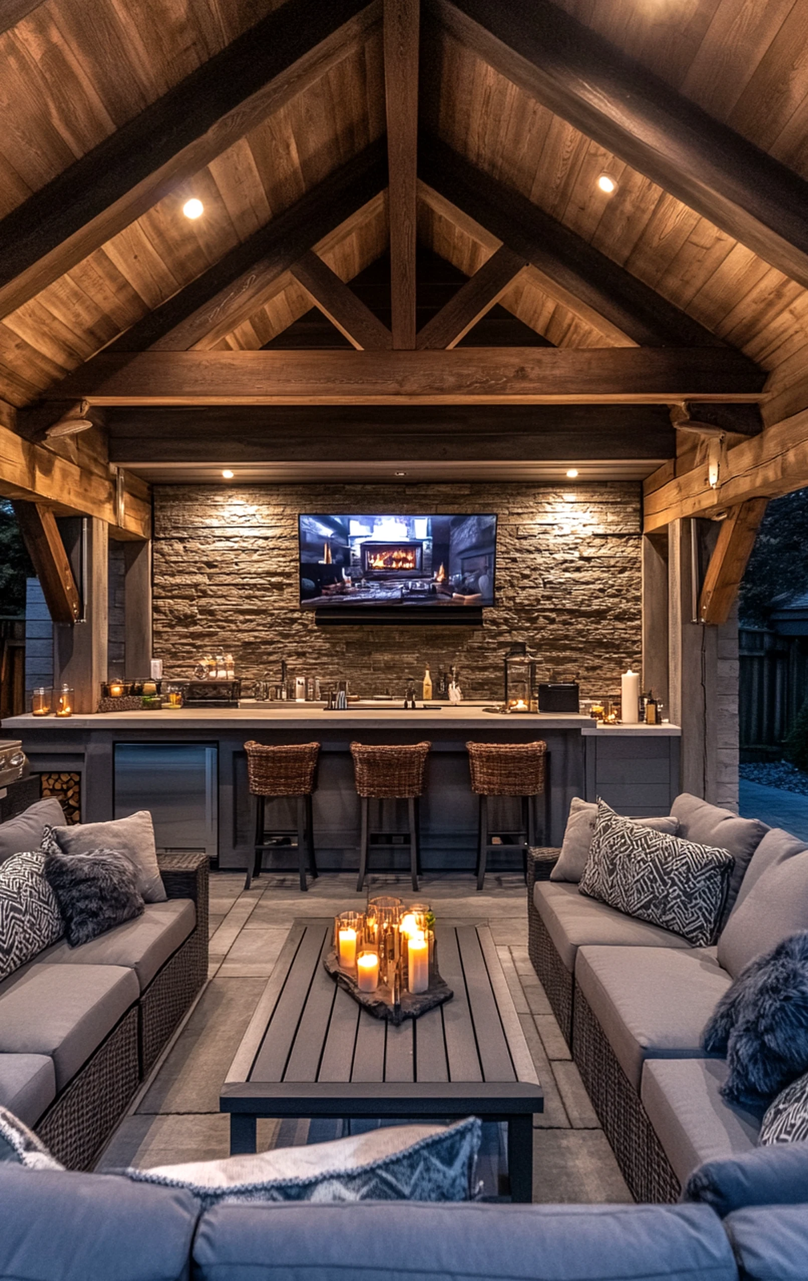 Open kitchen nook supports the view through rhythm, leaving the space feeling quietly finished.