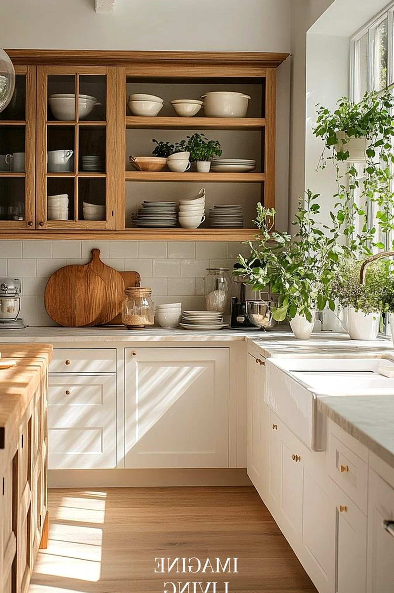Subtle painted door anchors the view with personality, giving the view a mood that feels comfortable in daily use.