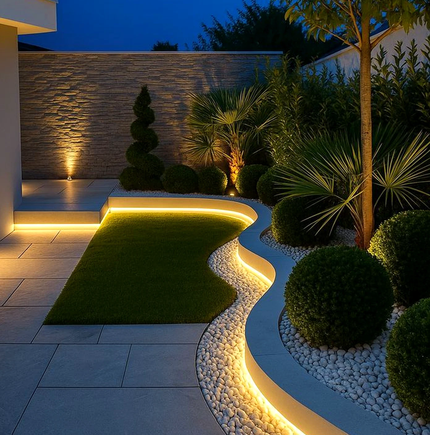 Sculptural tile detail adds character across the setting, giving the decor a finish that feels warm without clutter.