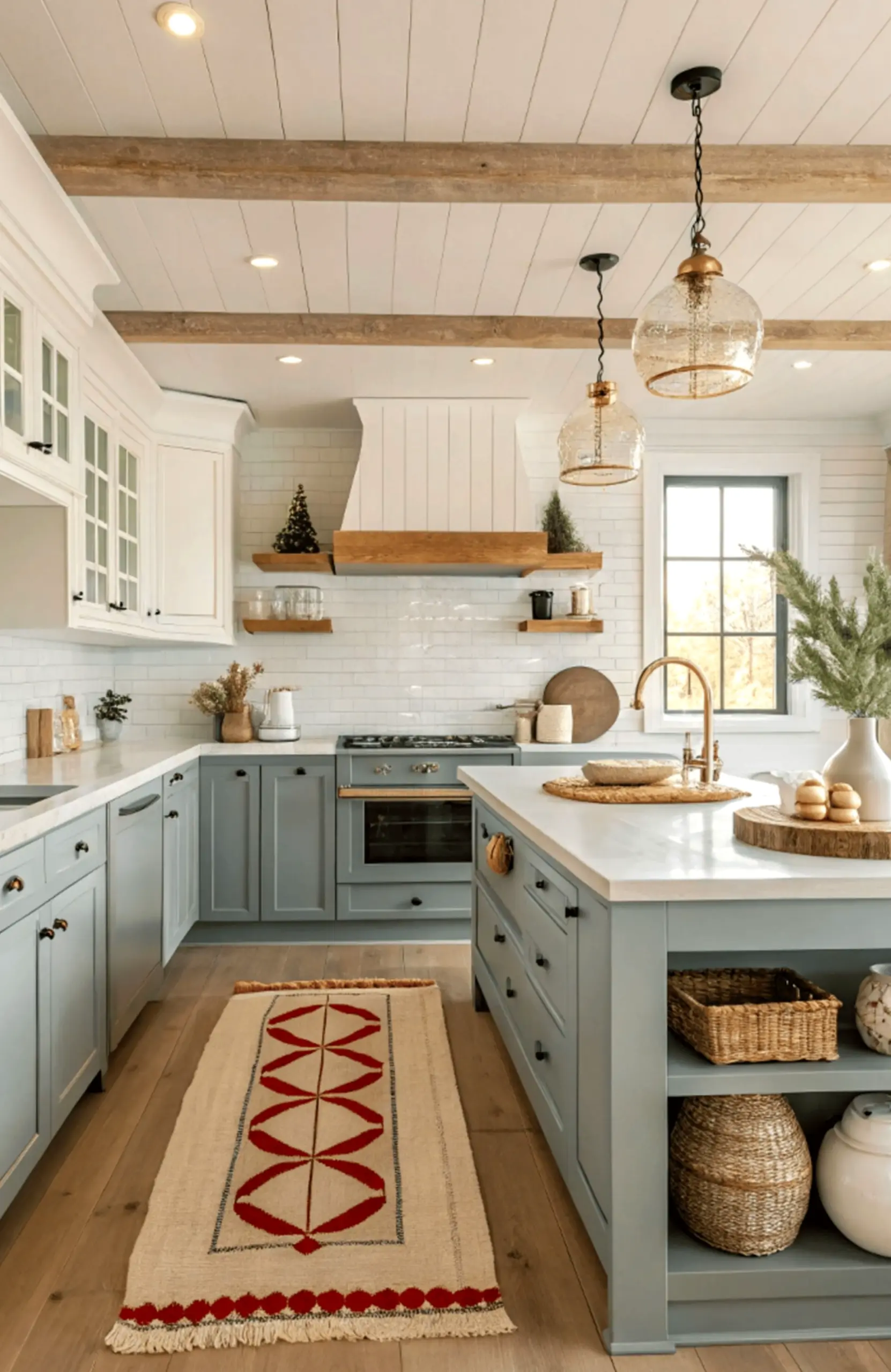 Cozy breakfast table adds a clear layer of rhythm, helping the setting feel bright but not busy.