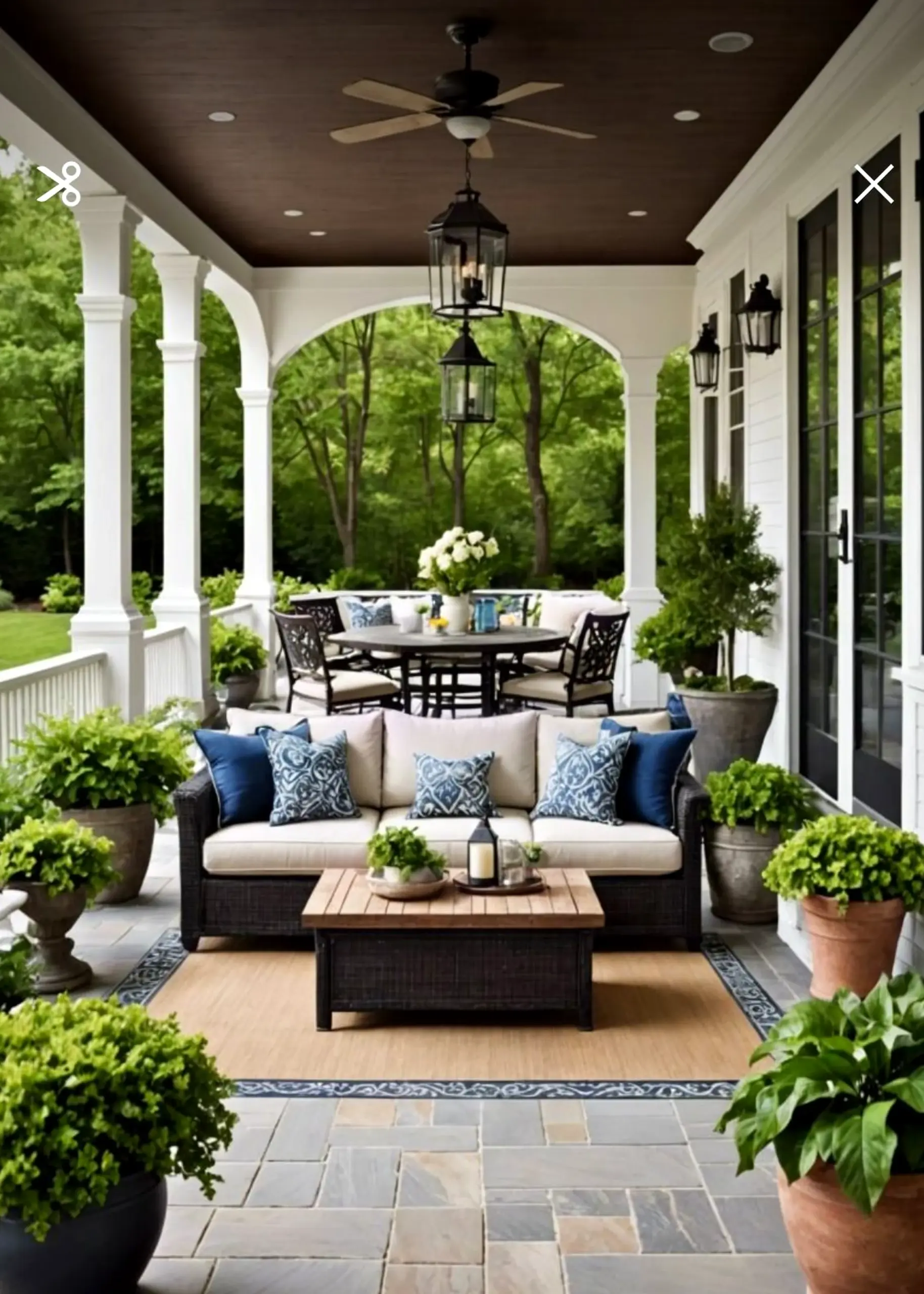 Elegant dining setup supports the view through shape, leaving the space feeling easy to enjoy.