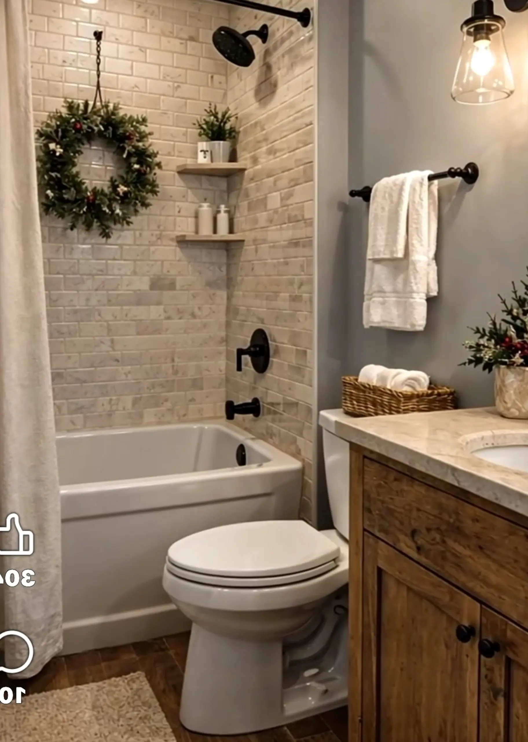Open kitchen nook brings a useful note of light, making the wall feel personal and relaxed.