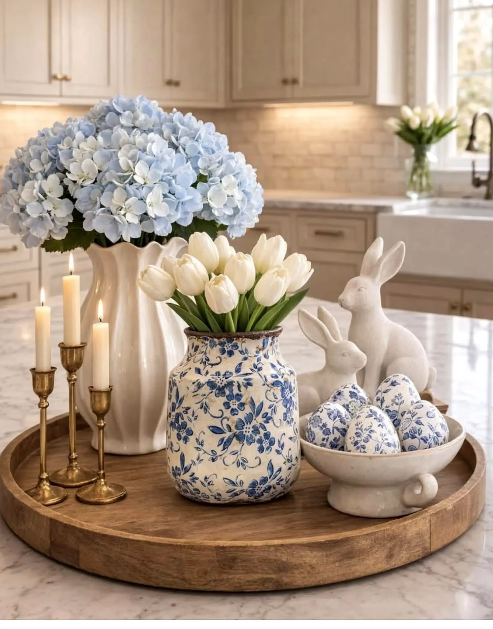 Refined bathroom vanity gives the view more softness, so the whole view feels soft at the edges.