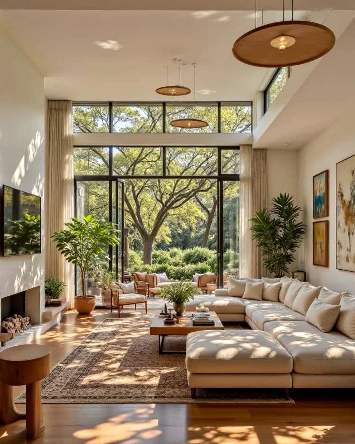 Refined stone terrace gives the sitting area more comfort, so the whole view feels pleasantly composed.