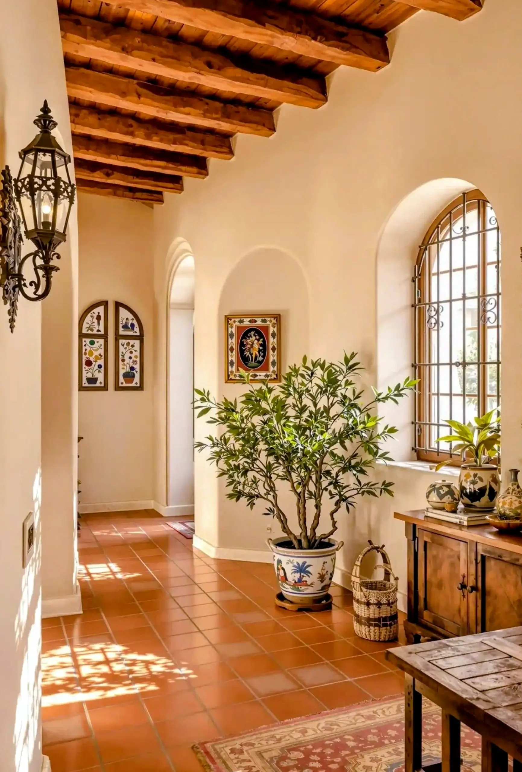 Fresh painted door adds a clear layer of freshness, helping the room feel open and lived-in.