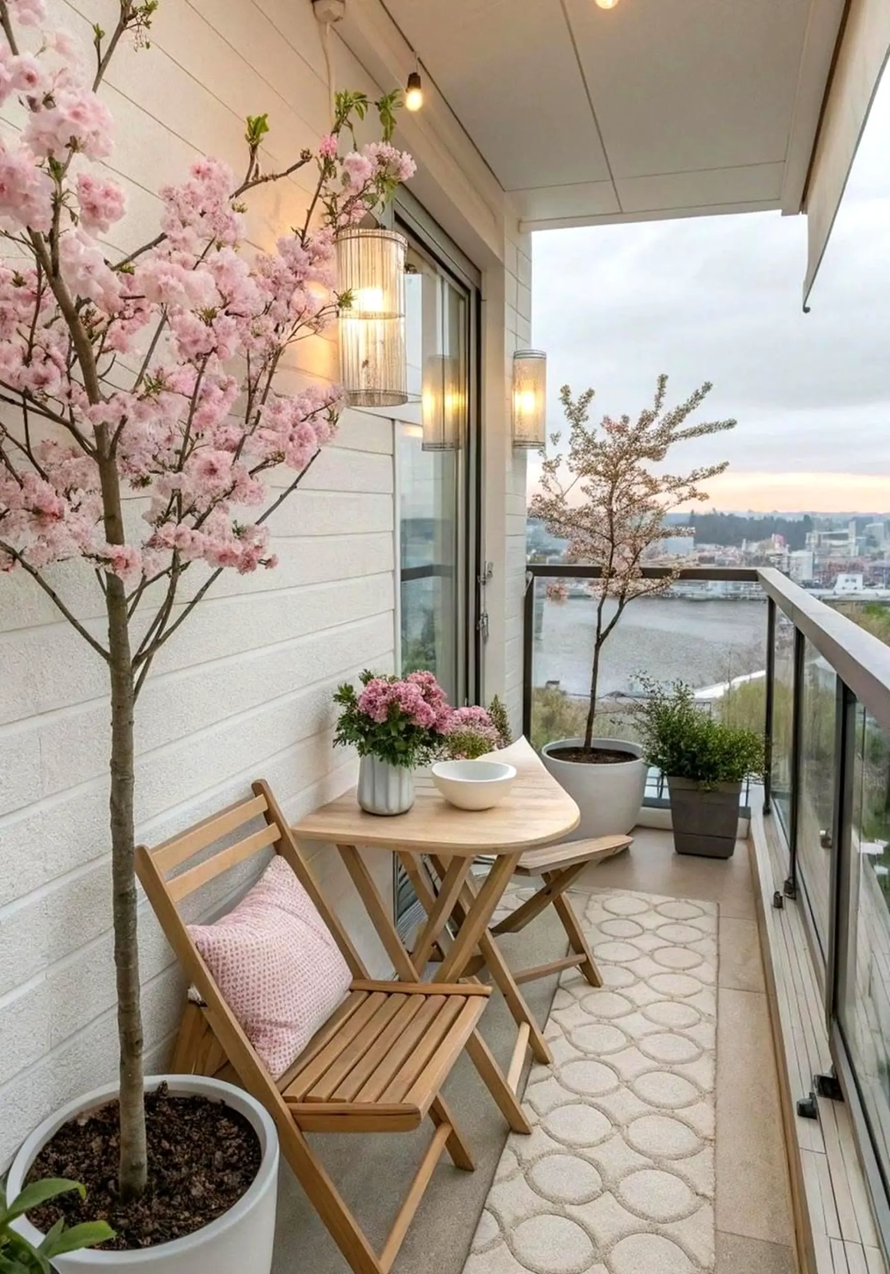 Quiet plant shelf gives the sitting area more light, so the whole view feels easy to enjoy.