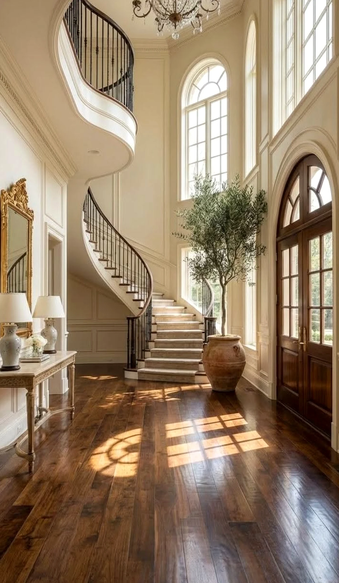 Sunny entry console draws attention to ease while the wall stays pleasantly composed.