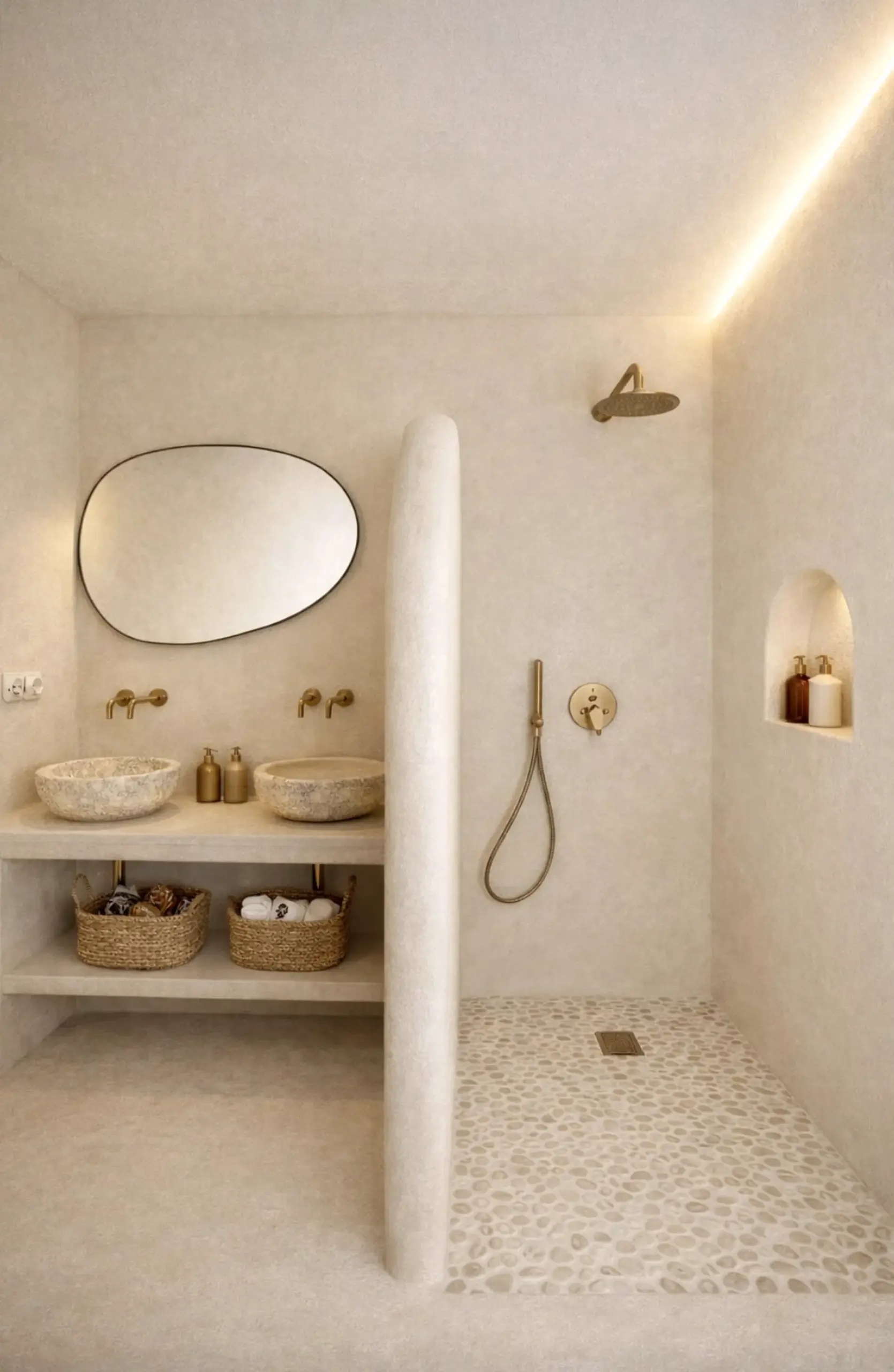 Inviting storage corner brings focus to the garden edge, creating a mood that feels warm without clutter.