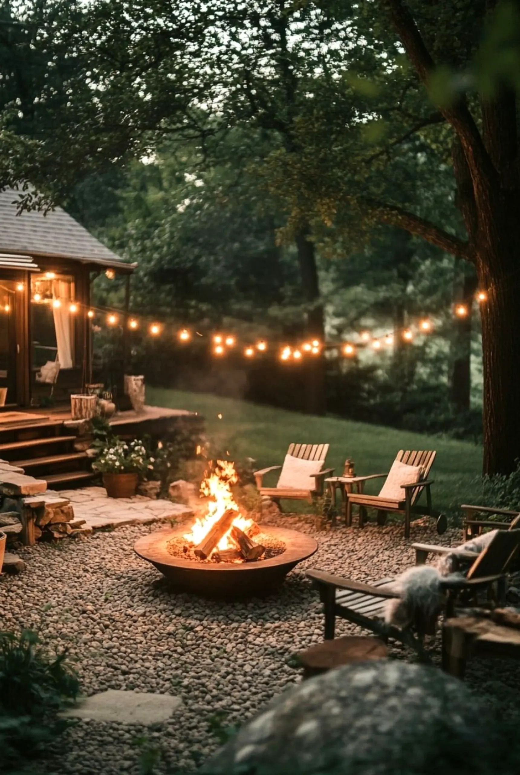 Bright colorful passage brings a useful note of light, making the garden edge feel clear and inviting.