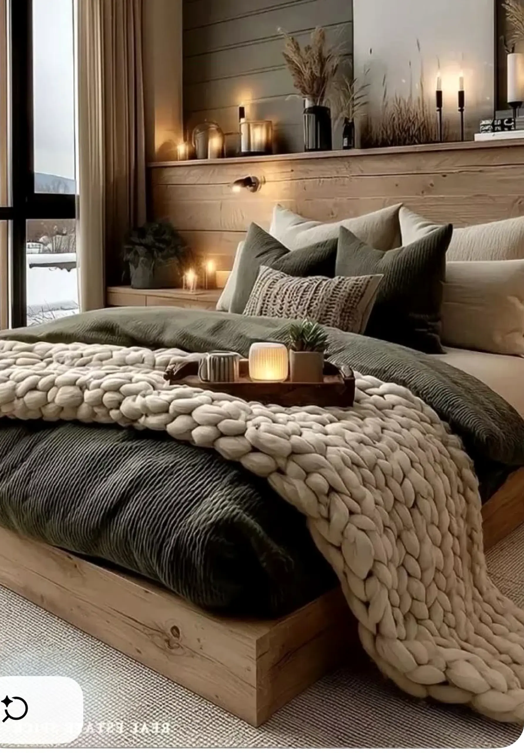Leafy linen bedding brings warmth to the backdrop, creating a mood that feels comfortable in daily use.