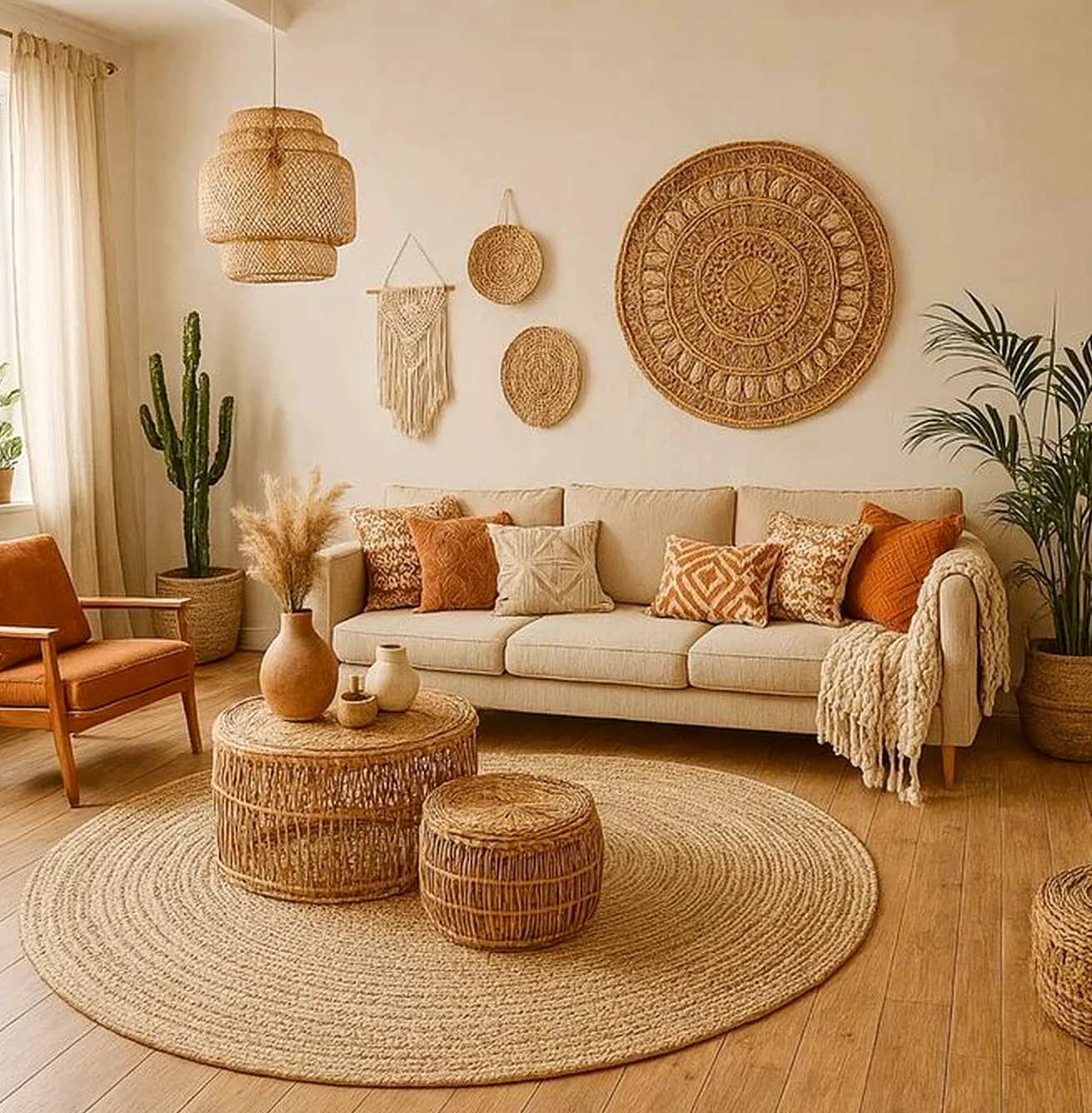 Textured sunlit room brings personality to the room, creating a mood that feels open and lived-in.