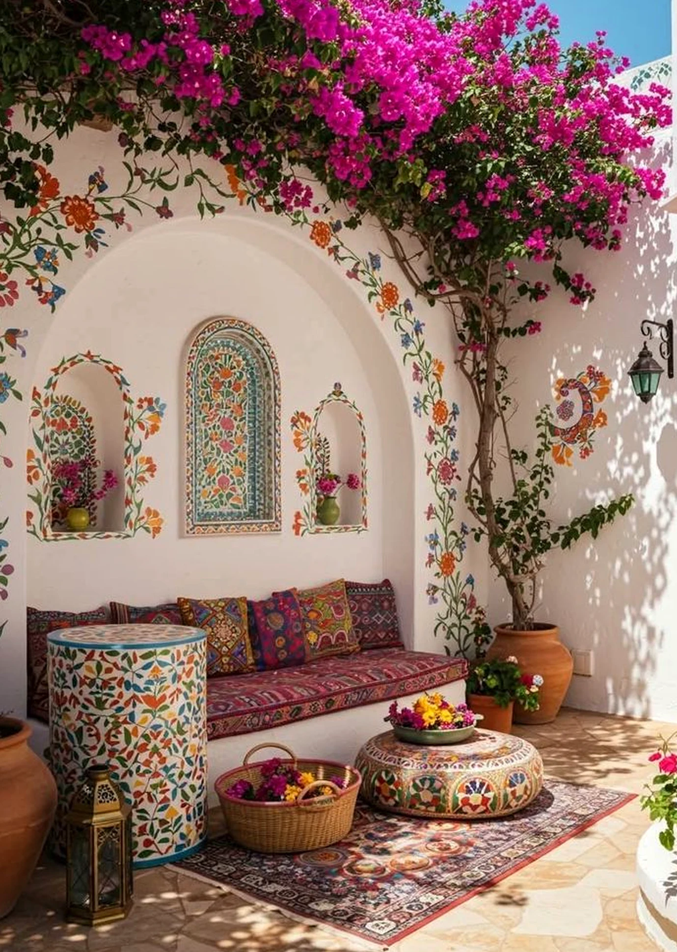 Airy balcony scene adds a clear layer of detail, helping the entry feel bright but not busy.