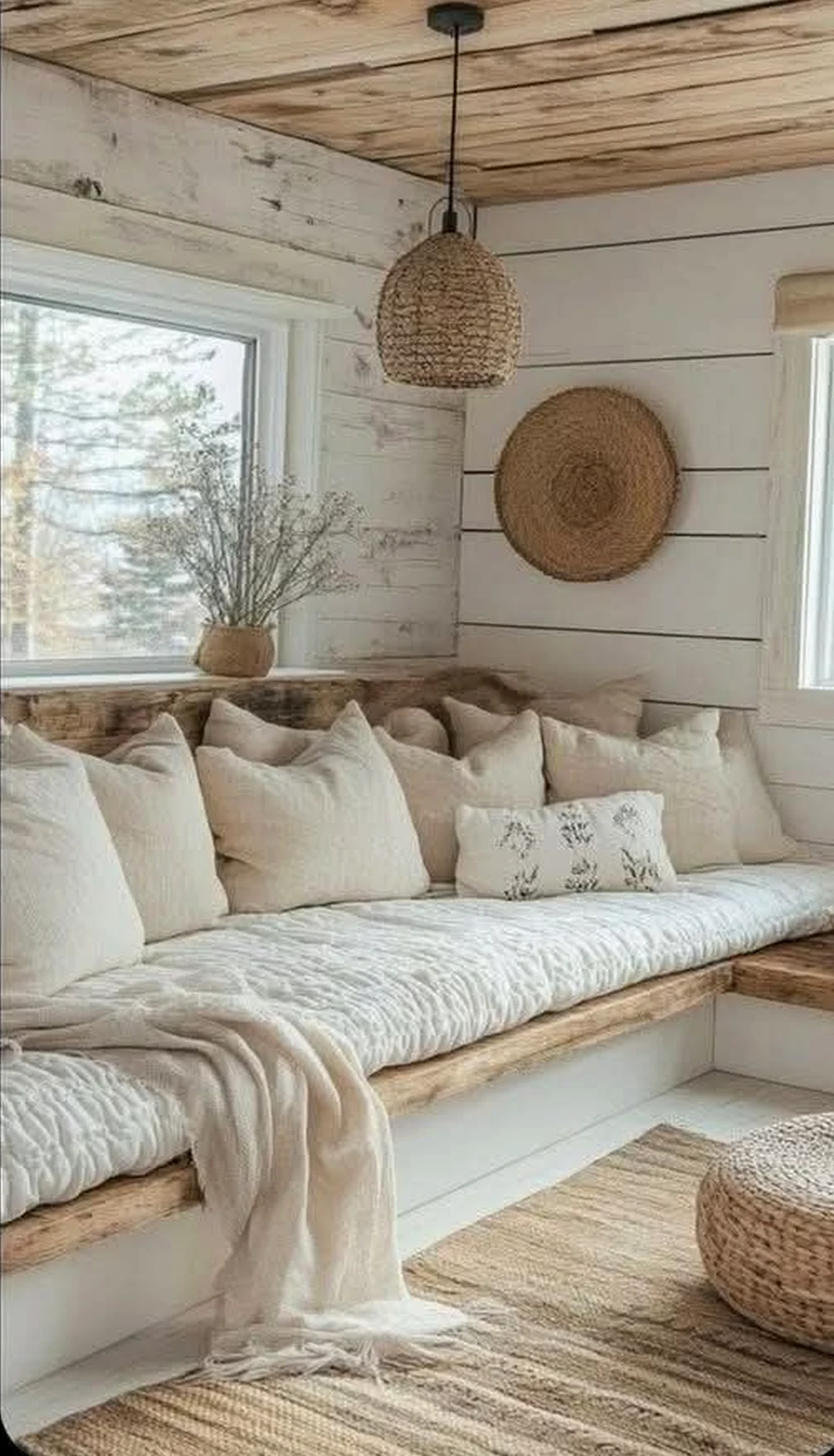 Elegant balcony scene supports the wall through softness, leaving the space feeling personal and relaxed.