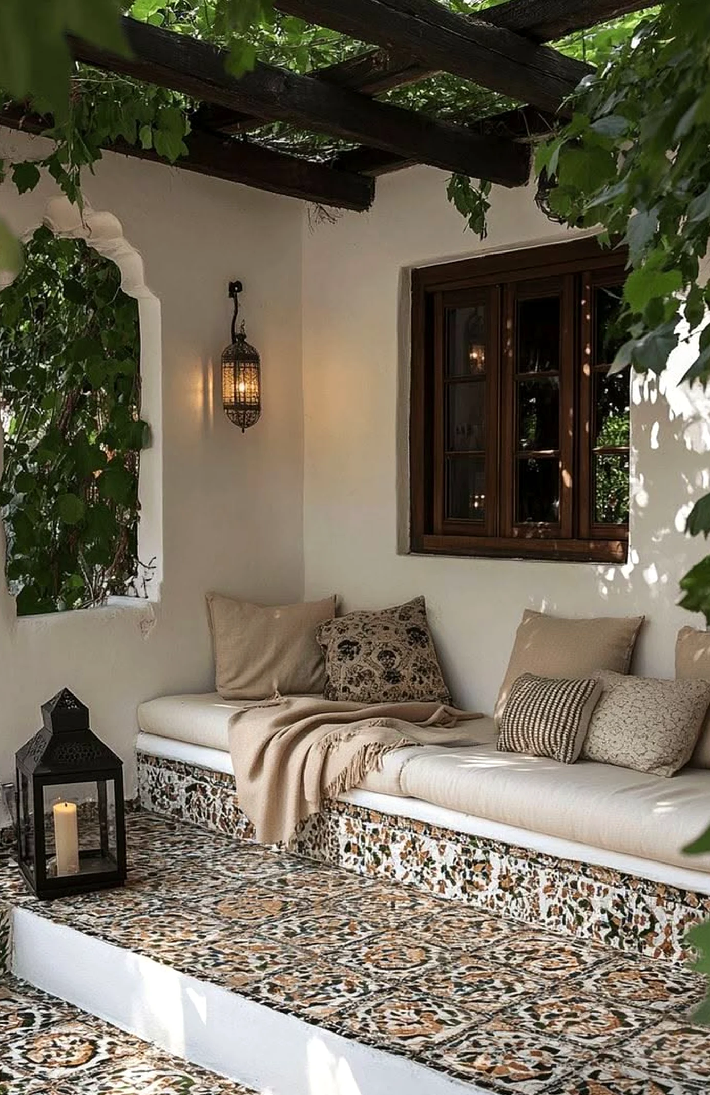 Polished window seat gives the entry more ease, so the whole view feels simple yet expressive.