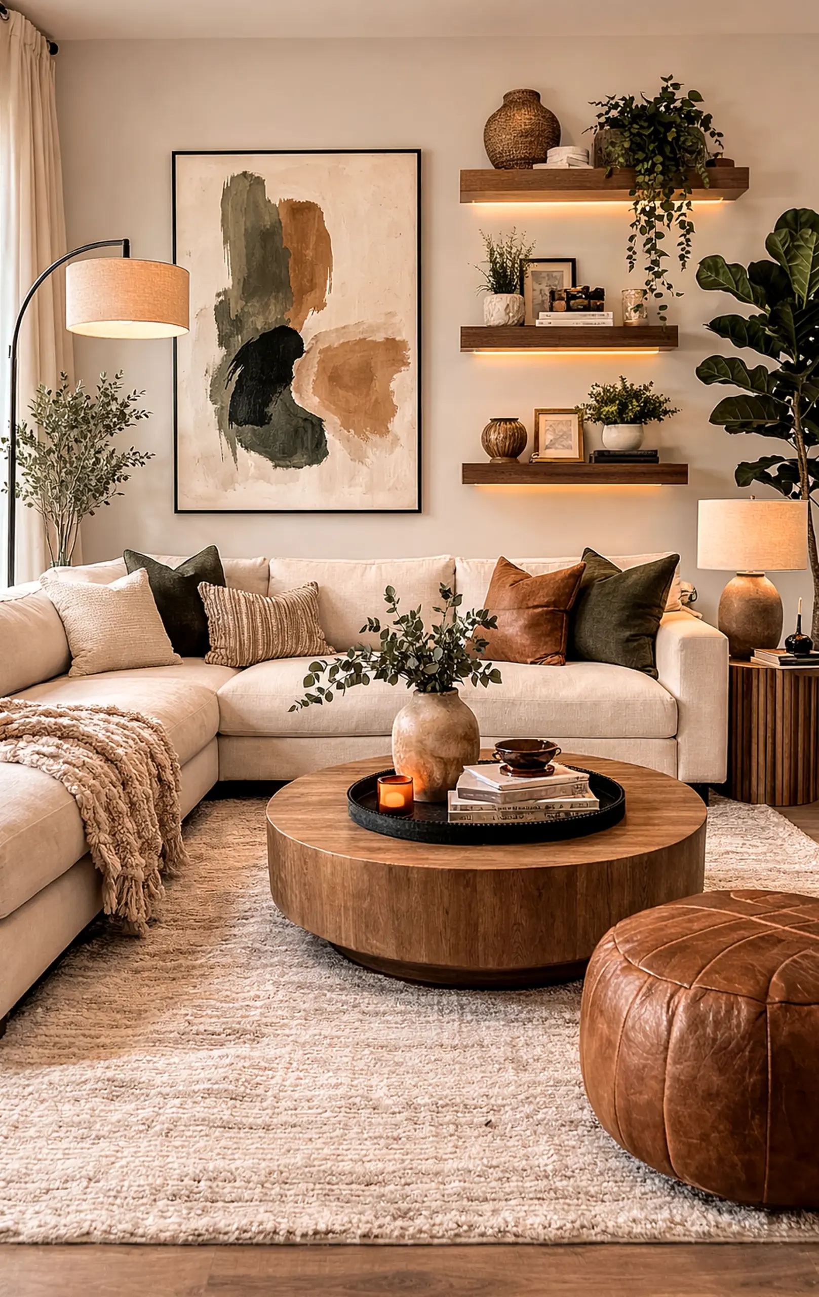 Warm wall niche brings charm to the composition, creating a mood that feels bright but not busy.
