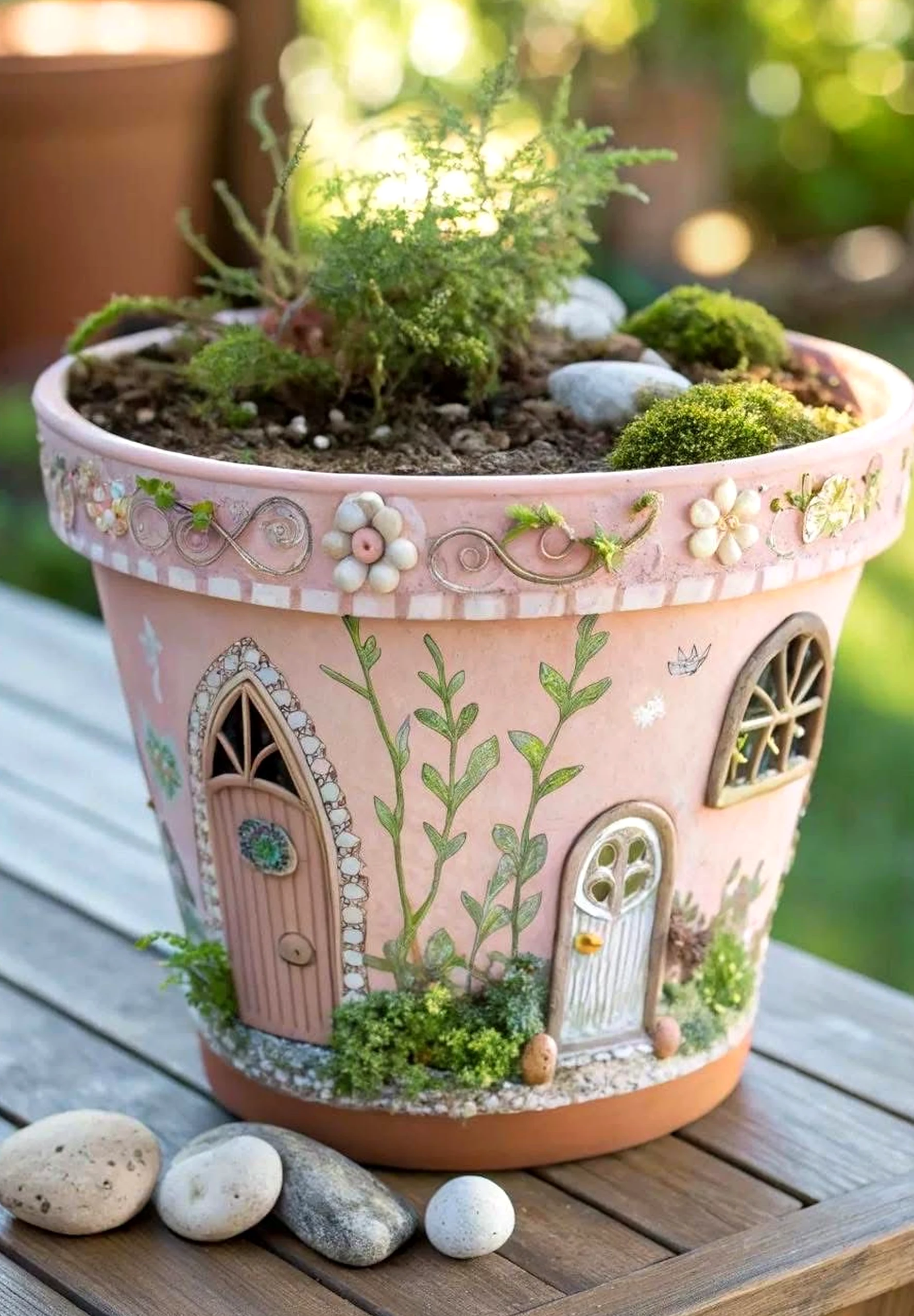 Simple balcony scene anchors the room with clarity, giving the view a mood that feels warm without clutter.