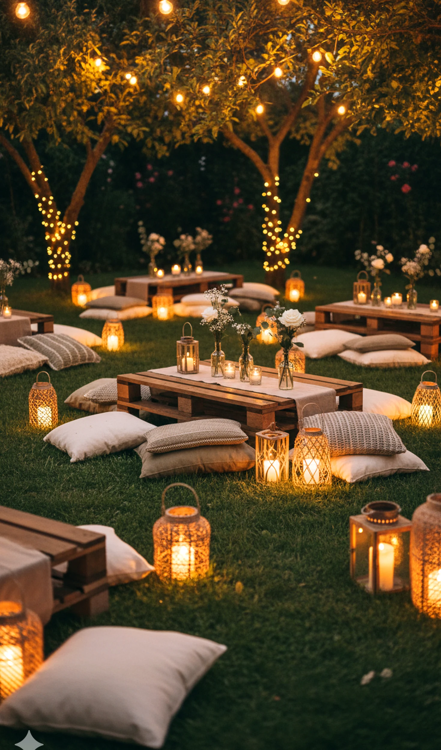 Cozy dining setup supports the garden edge through shape, leaving the space feeling visually grounded.