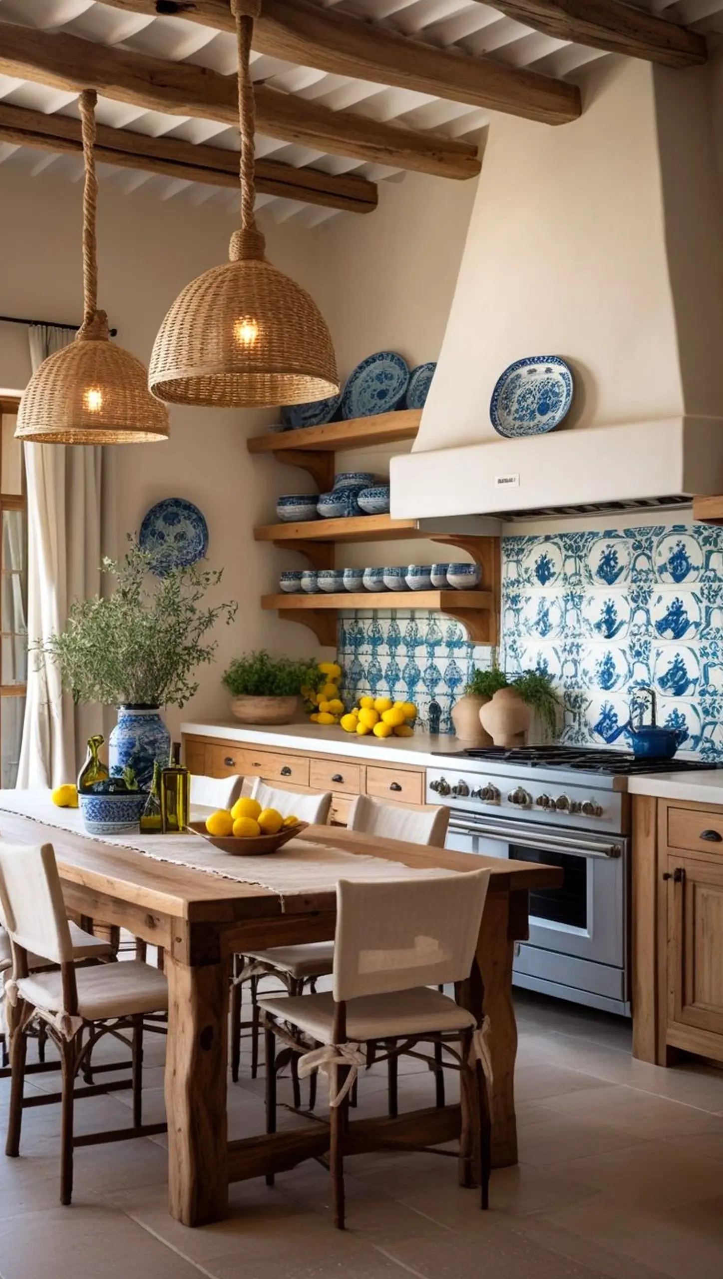 Sunny entry console draws attention to balance while the outdoor space stays clear and inviting.