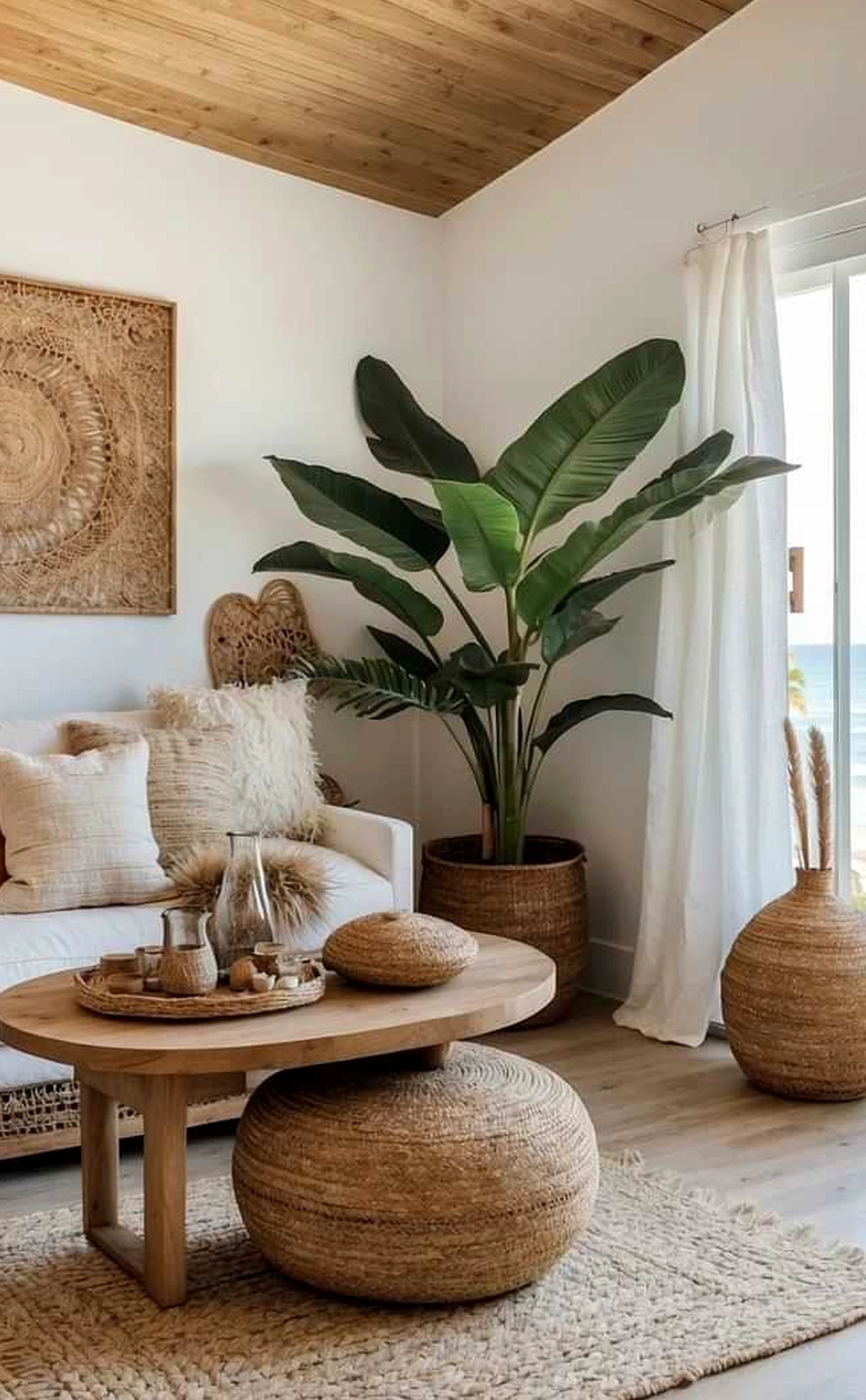 Subtle poolside setting brings a useful note of detail, making the table feel visually grounded.