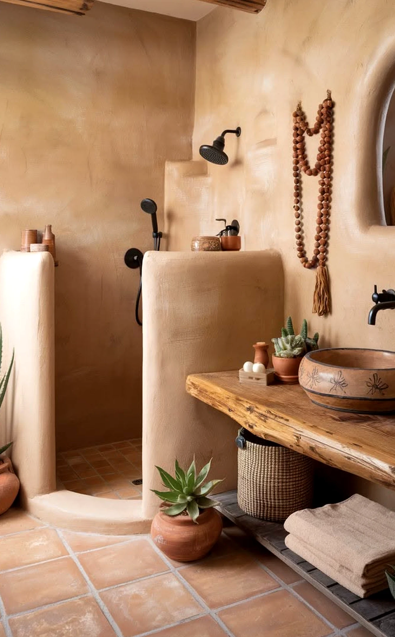 Sculptural neutral bedroom brings charm to the outdoor space, creating a mood that feels easy to enjoy.