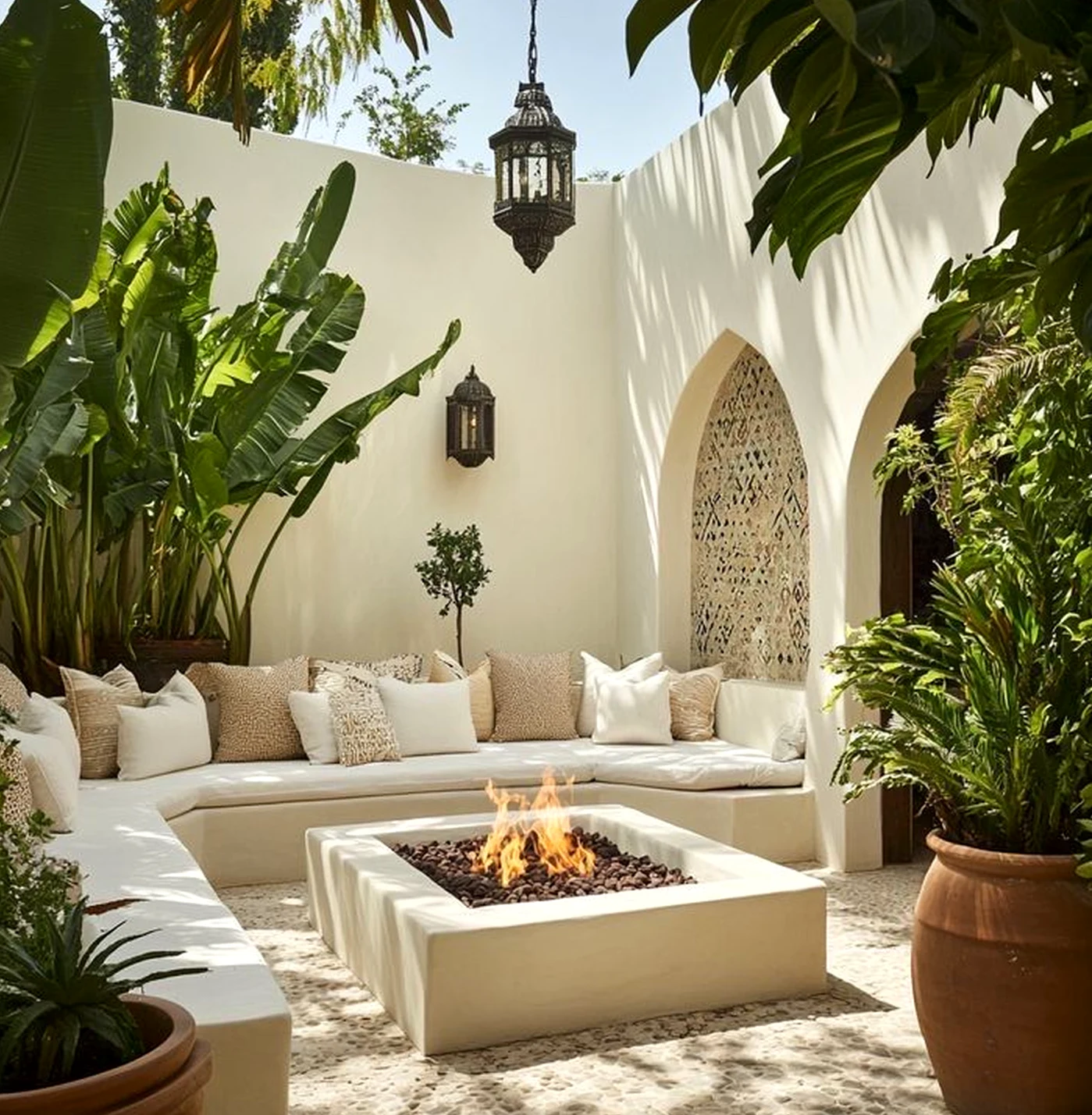 Colorful sunlit room brings depth to the garden edge, creating a mood that feels bright but not busy.