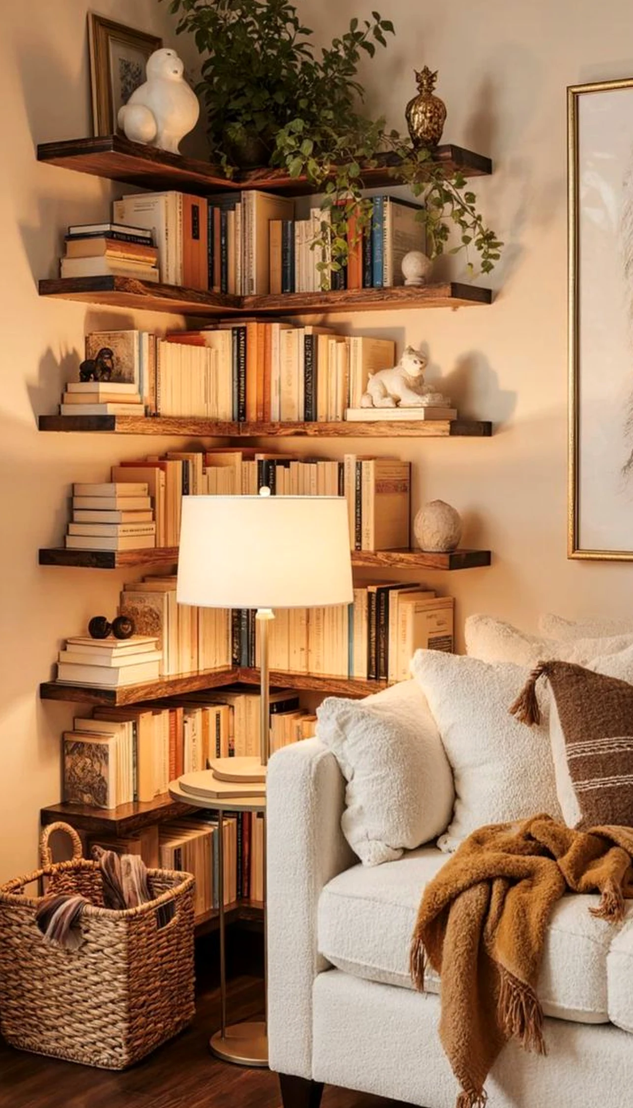 Textured woven chair anchors the entry with focus, giving the view a mood that feels quietly finished.