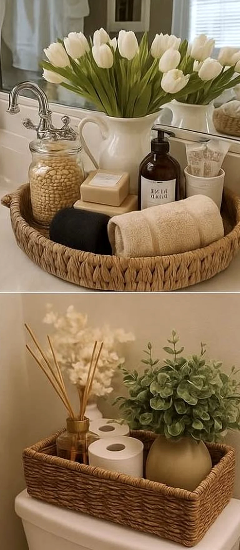 Sculptural shower wall adds personality across the setting, giving the decor a finish that feels personal and relaxed.
