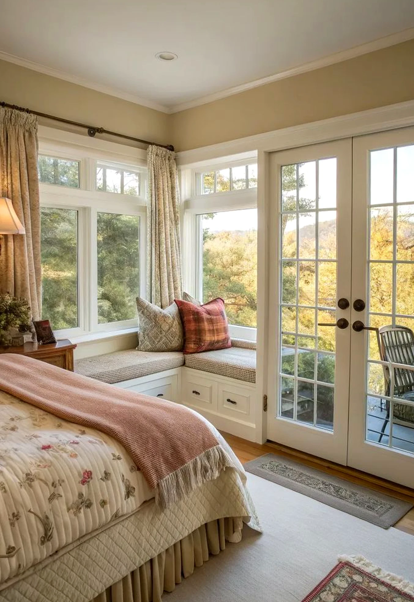Fresh painted door adds a clear layer of personality, helping the entry feel easy to enjoy.