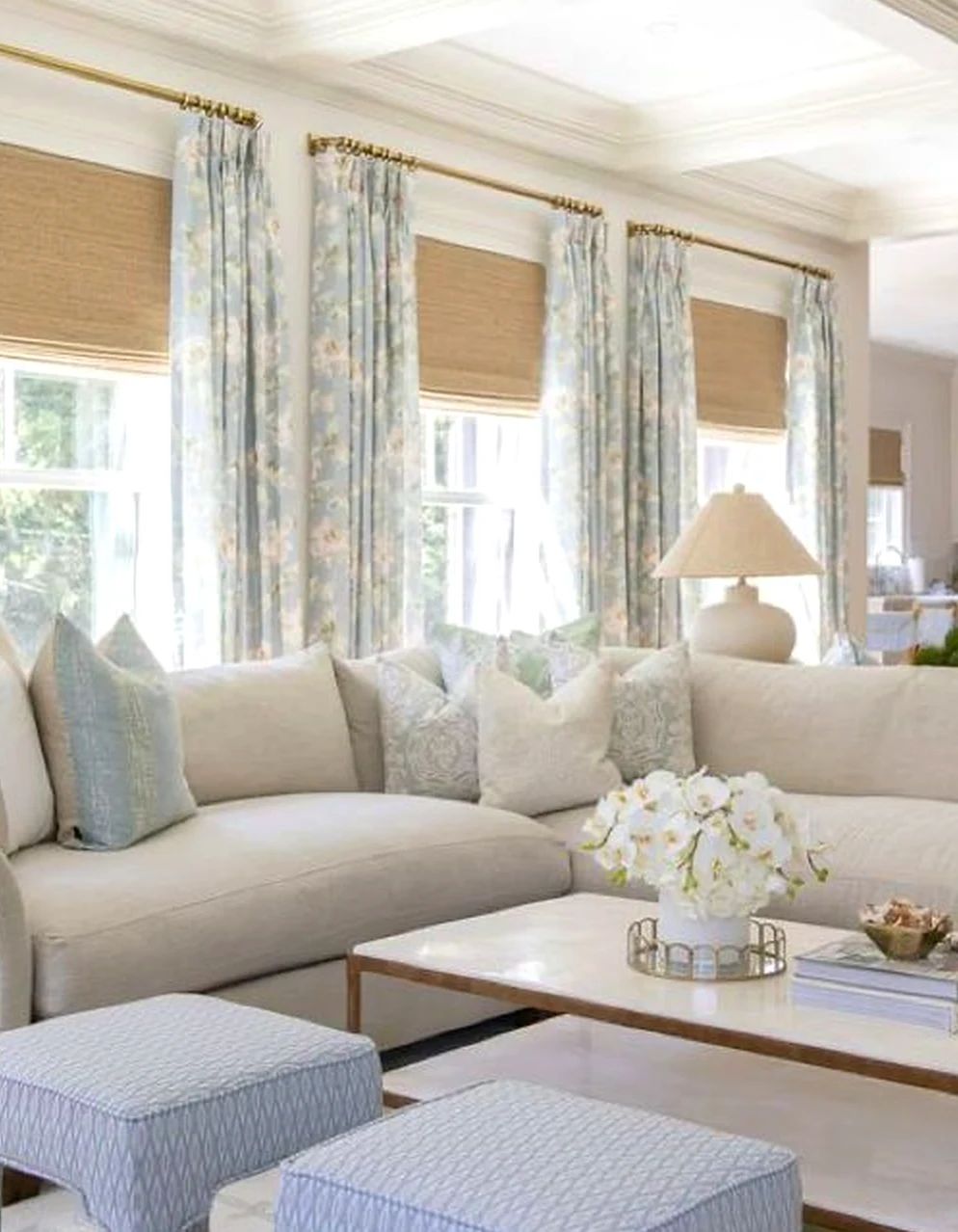 Natural soft sofa supports the composition through softness, leaving the space feeling simple yet expressive.