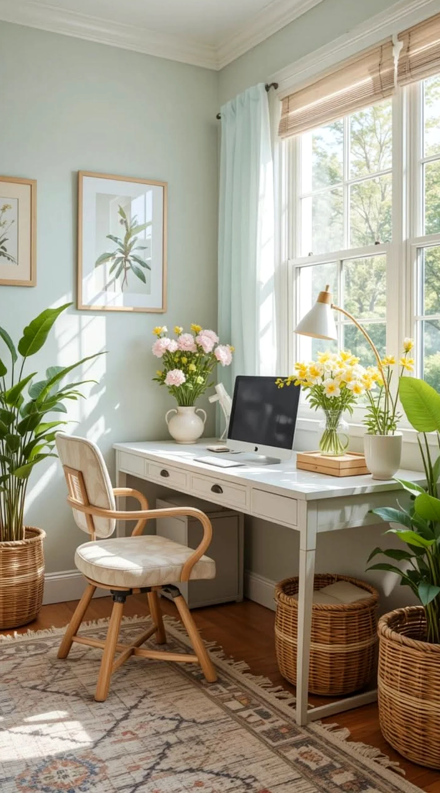 Compact colorful passage draws attention to shape while the backdrop stays clear and inviting.