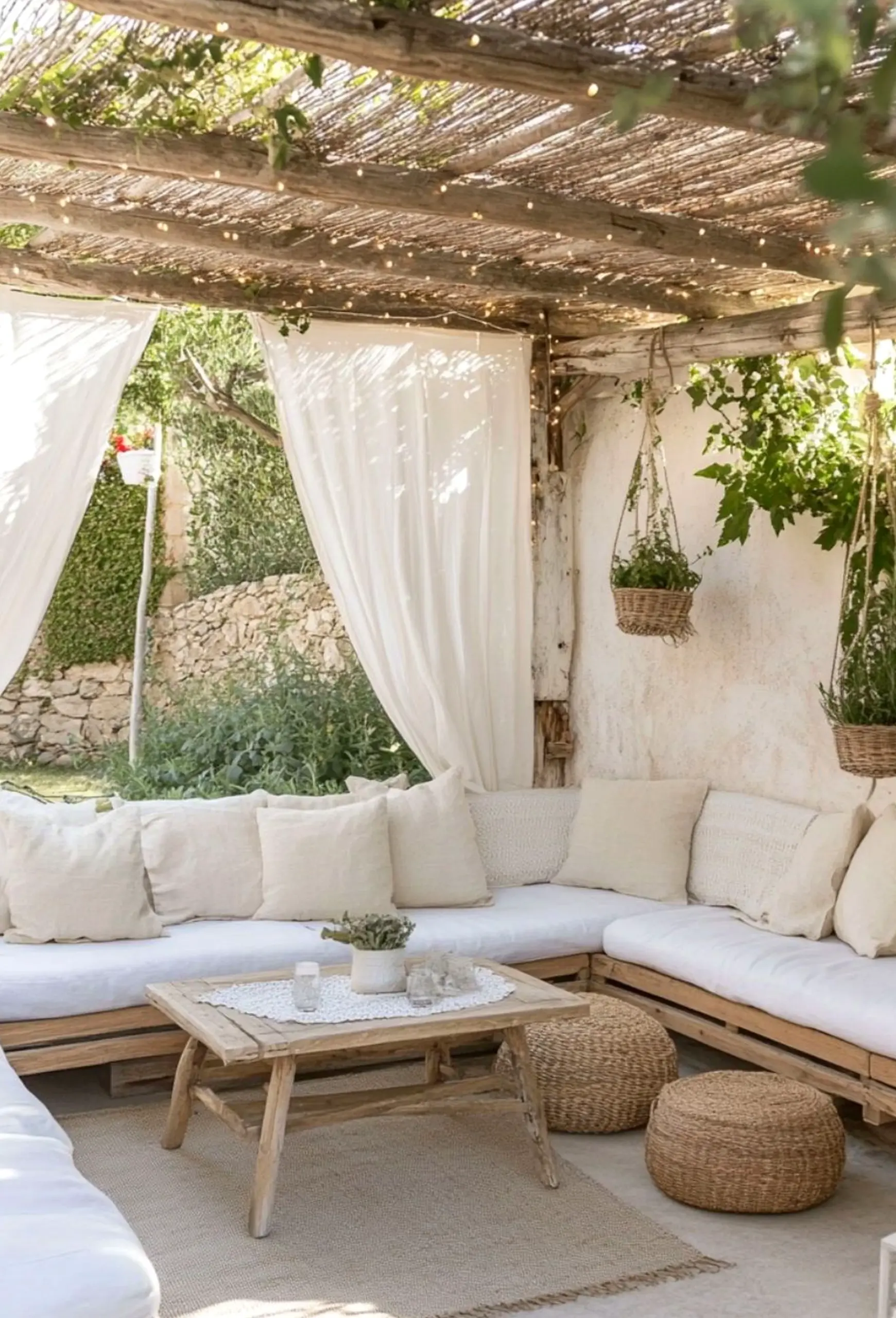 Graceful plant shelf brings ease to the arrangement, creating a mood that feels quietly finished.